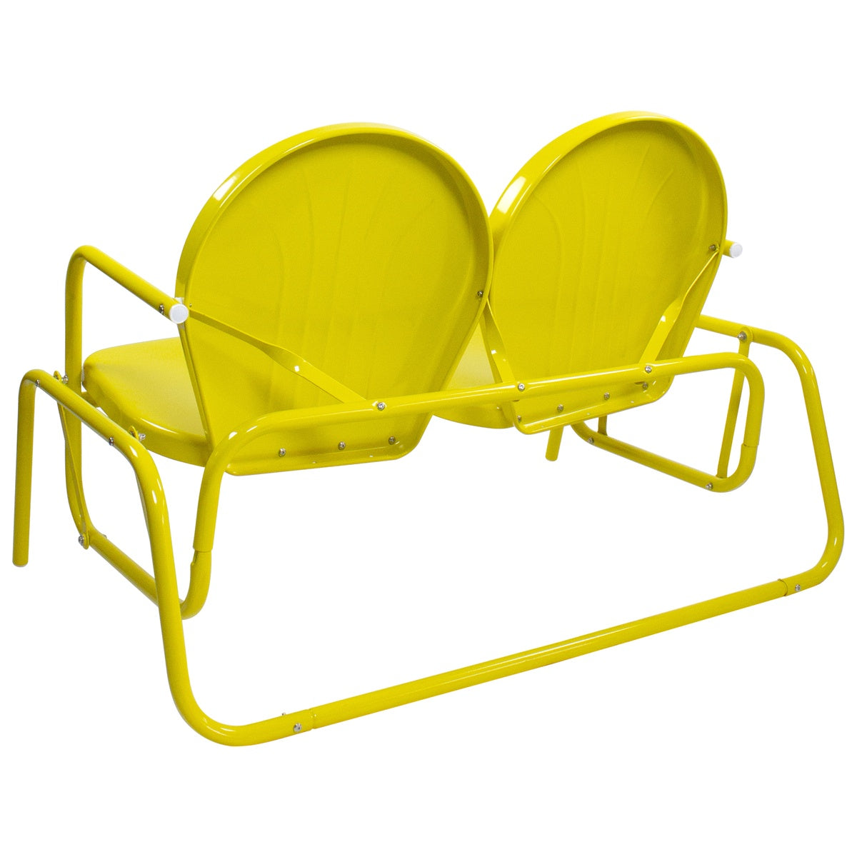  Northlight 2-Person Outdoor Retro Metal Tulip Double Glider Patio Chair  Yellow - Yellow - Bonton