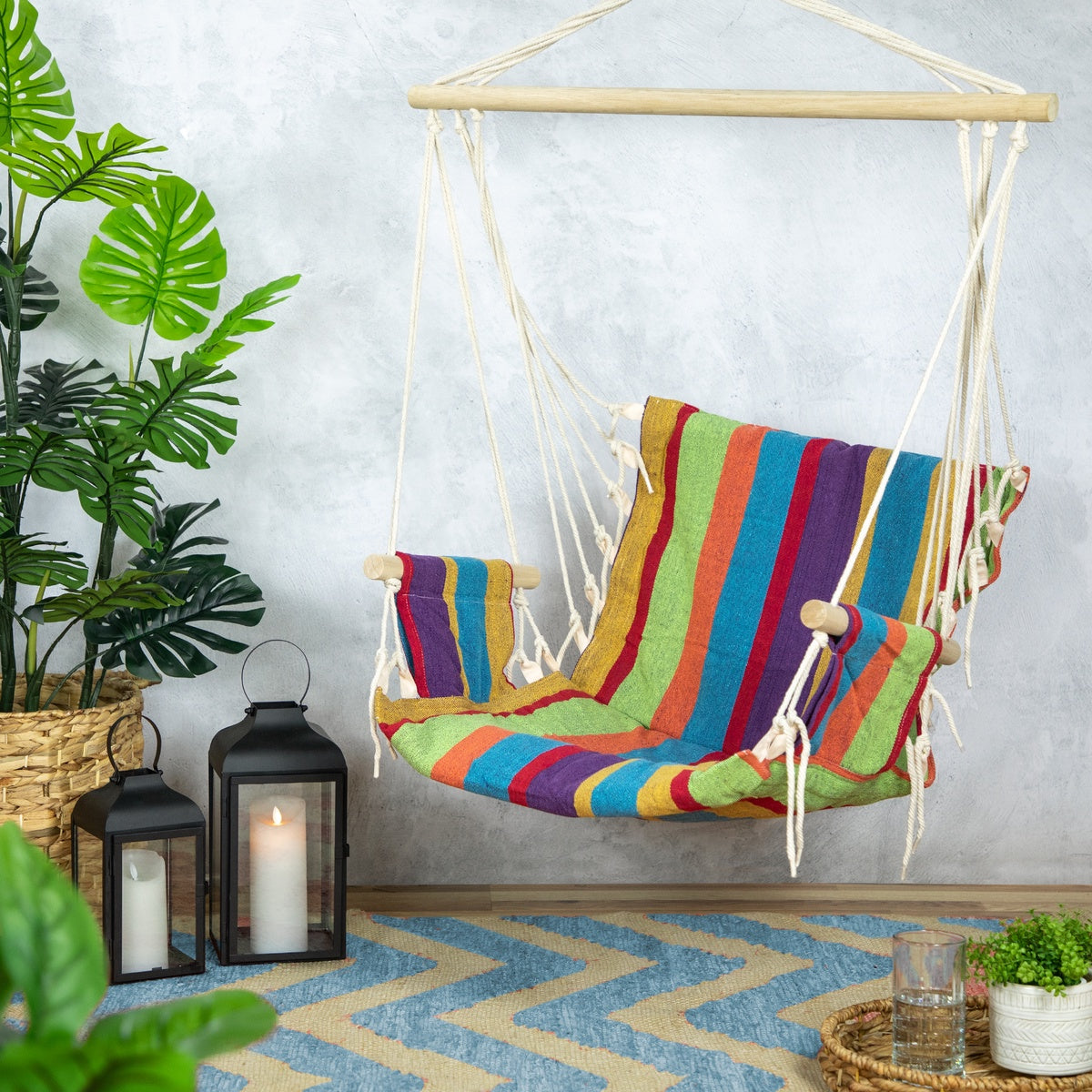  Northlight Striped Hammock Chair With Armrests -37