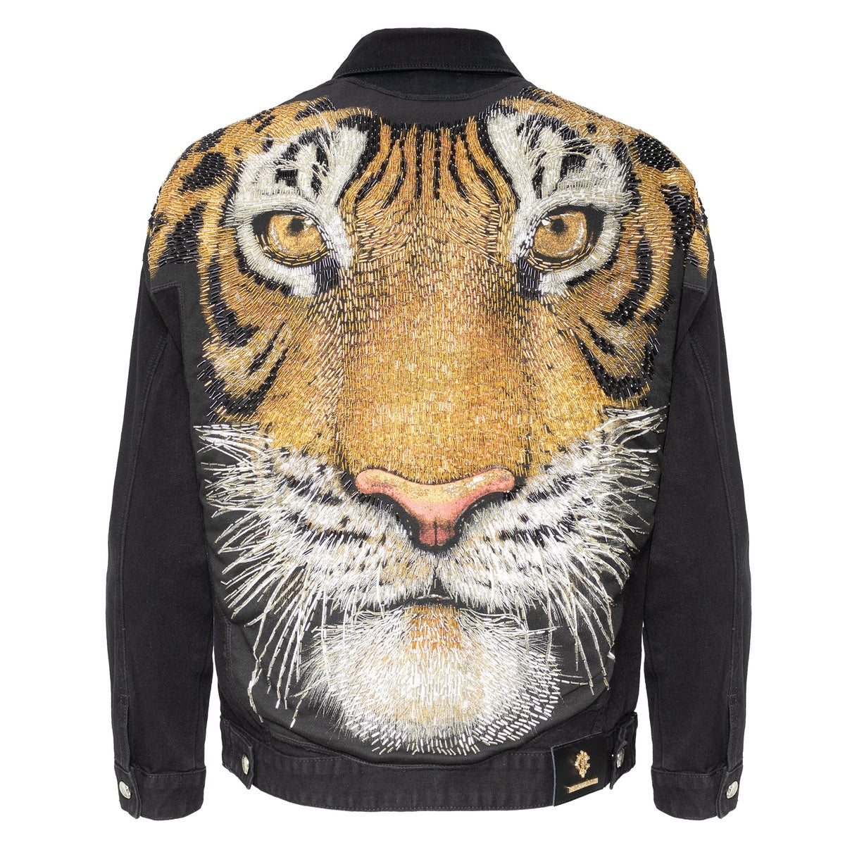  Barocco Tiger Threads Denim Jacket - CENTURY PENTHOUSE BLACK/GOLD - BLACK/GOLD - Bonton