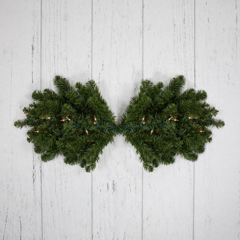 Pre-Lit Canadian Pine Artificial Christmas Swag - 32" - Clear Lights