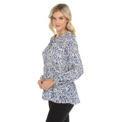 Women's Printed Peasant Chiffon Blouse