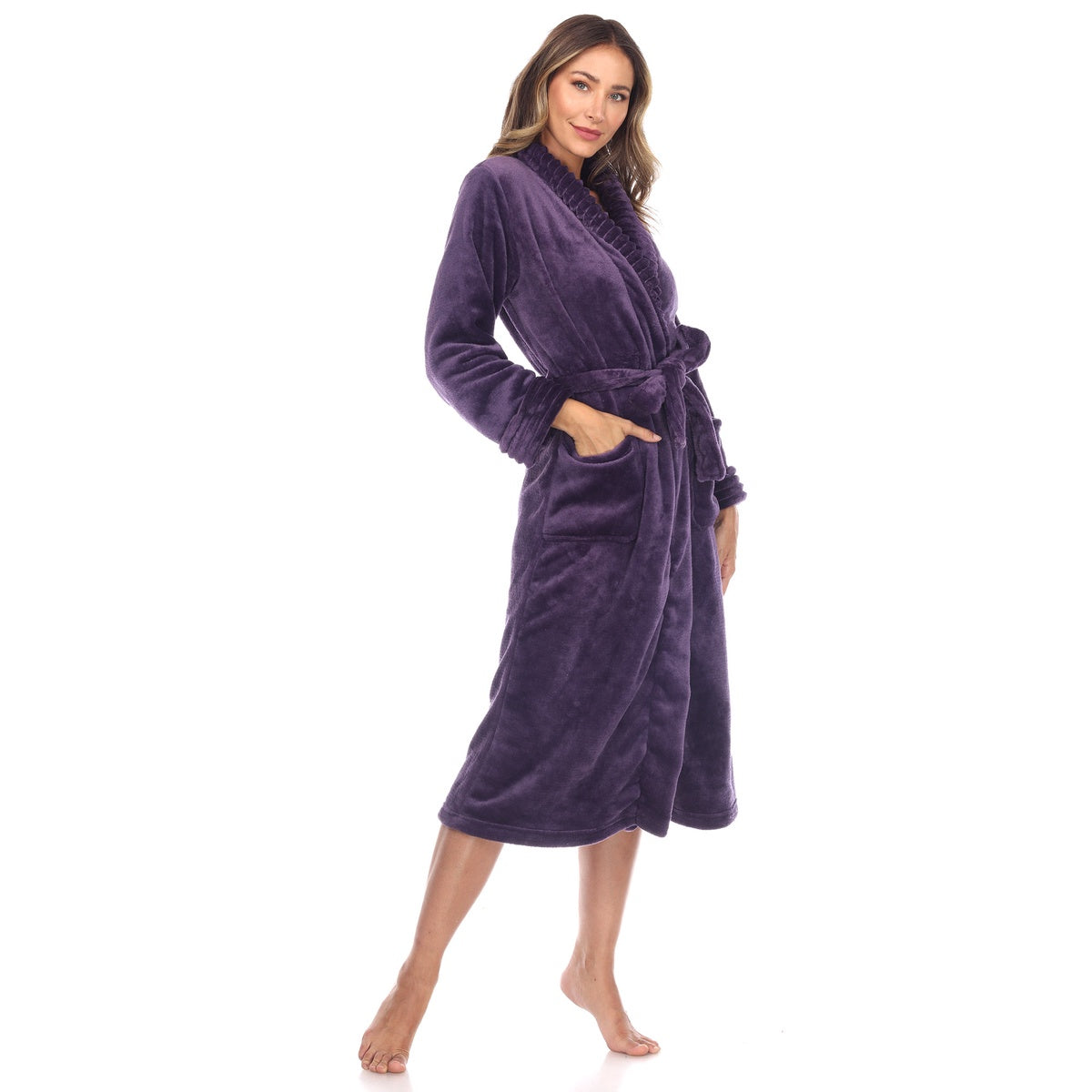  White Mark Women's Cozy Lounge Robe - S/M - Bonton