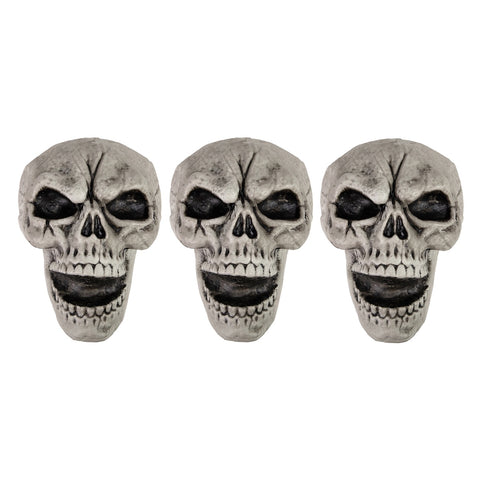 Set of 3 Skull Stakes Outdoor Yard Halloween Decorations