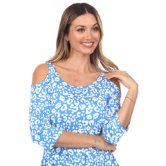 Women's Leopard Cold Shoulder Tunic