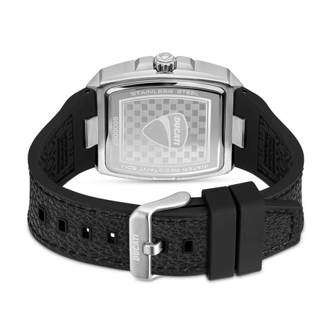 Ducati Analog Watch With Black Leather Strap