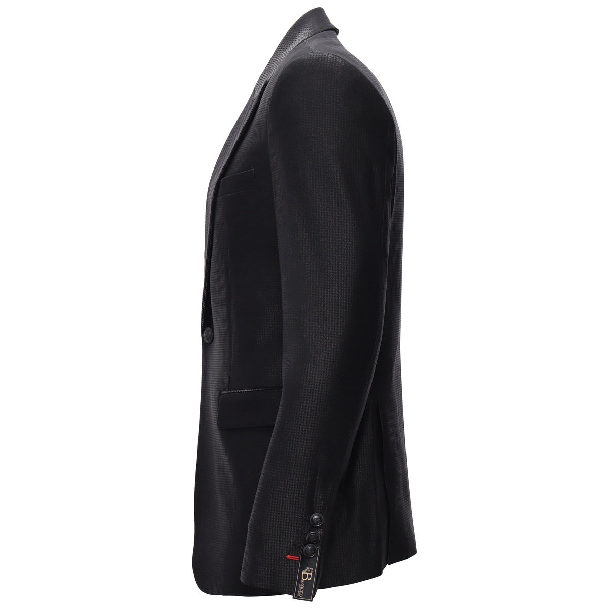  Barocco Men’s Elegant Black Textured Blazer BLACK - S - Bonton