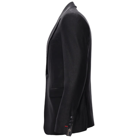 Men’s Elegant Black Textured Blazer BLACK