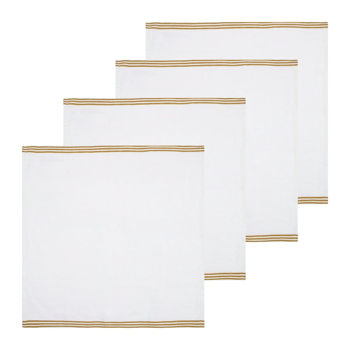  Caravan Alsace White Napkins 20x20 - Set of 4 - White & Blue - Bonton