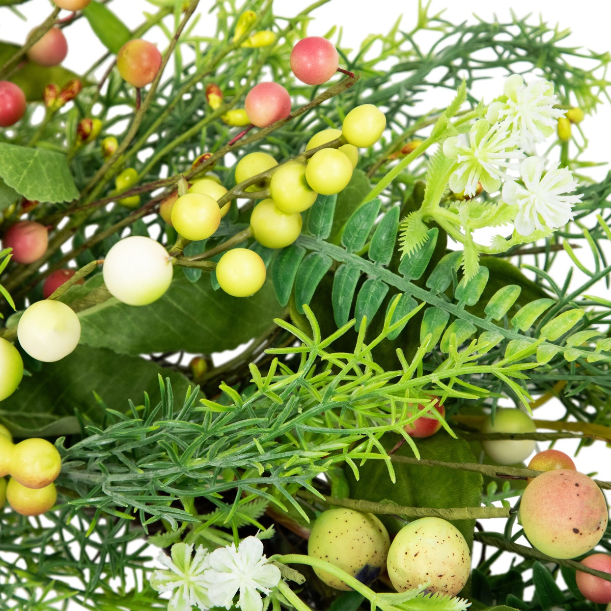  Northlight Berry and Crabapple Fern Foliage Spring Wreath - 22