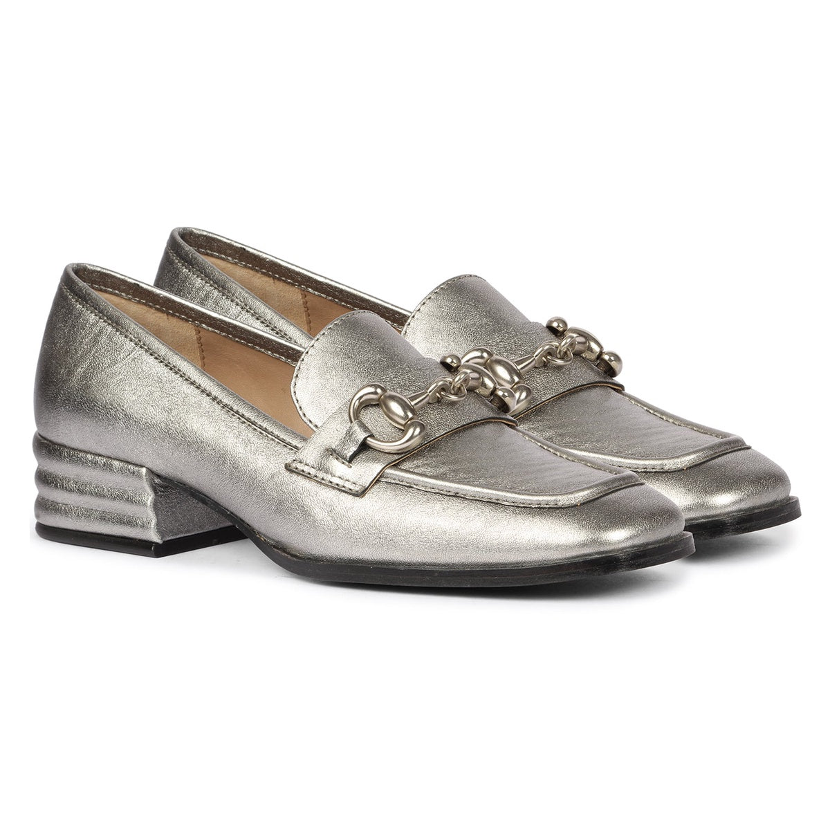 Saint G Saint G - Jacqueline Metallic Loafers Footwear - Gunmetal - Bonton