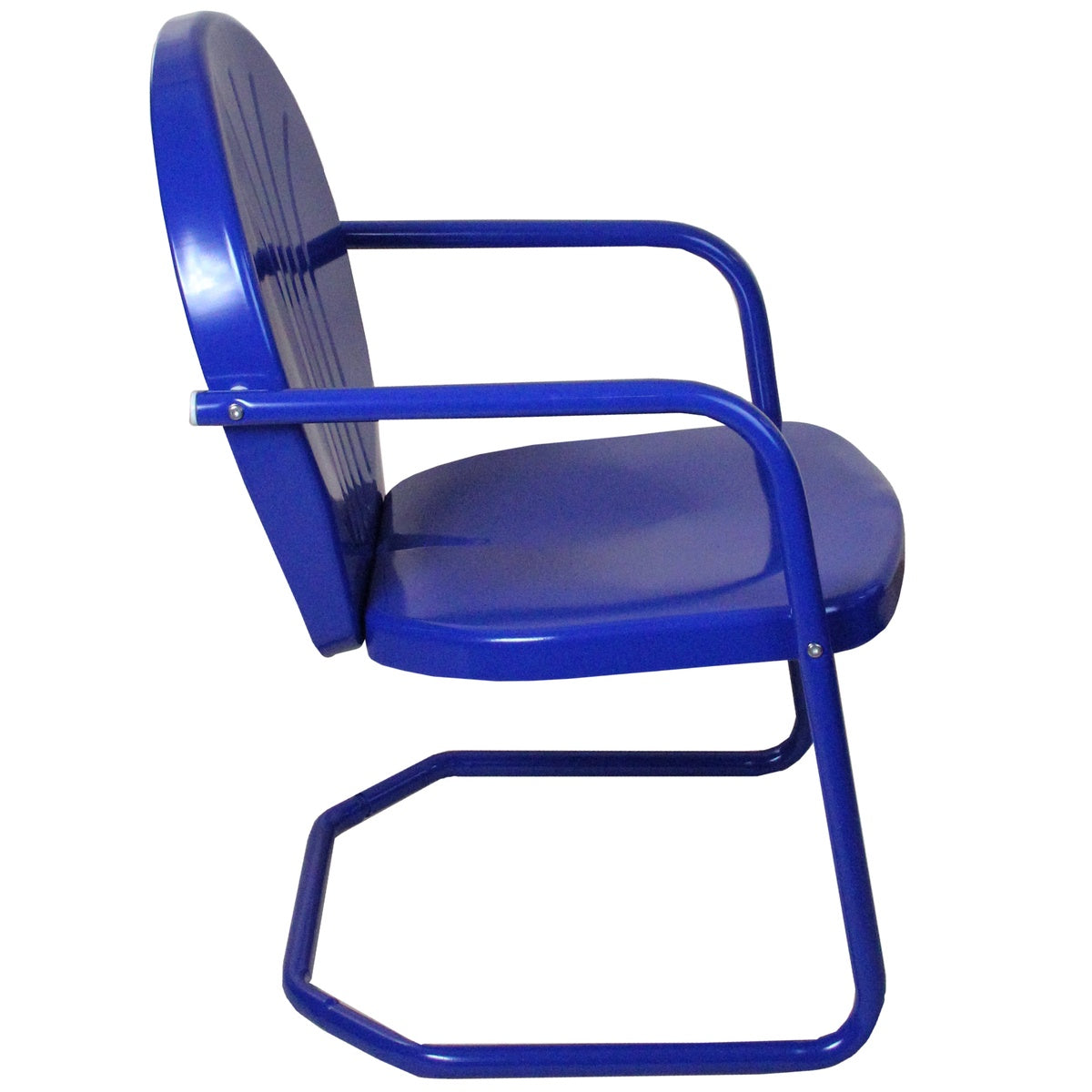  Northlight 34-Inch Outdoor Retro Tulip Steel Armchair  Blue - Blue - Bonton