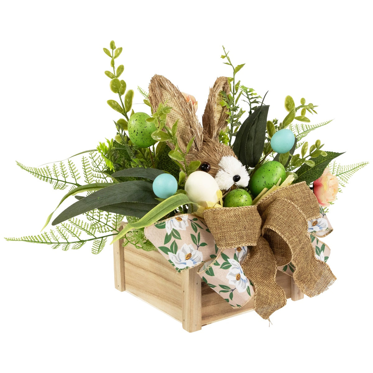  Northlight Boxed Floral Arrangement With Bunny Easter Decoration - 12