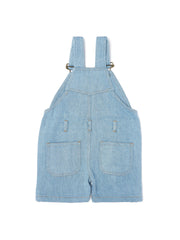 Faded Denim Overall Shorts