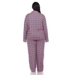 Plus Size Long Sleeve Heart Print Pajama Set