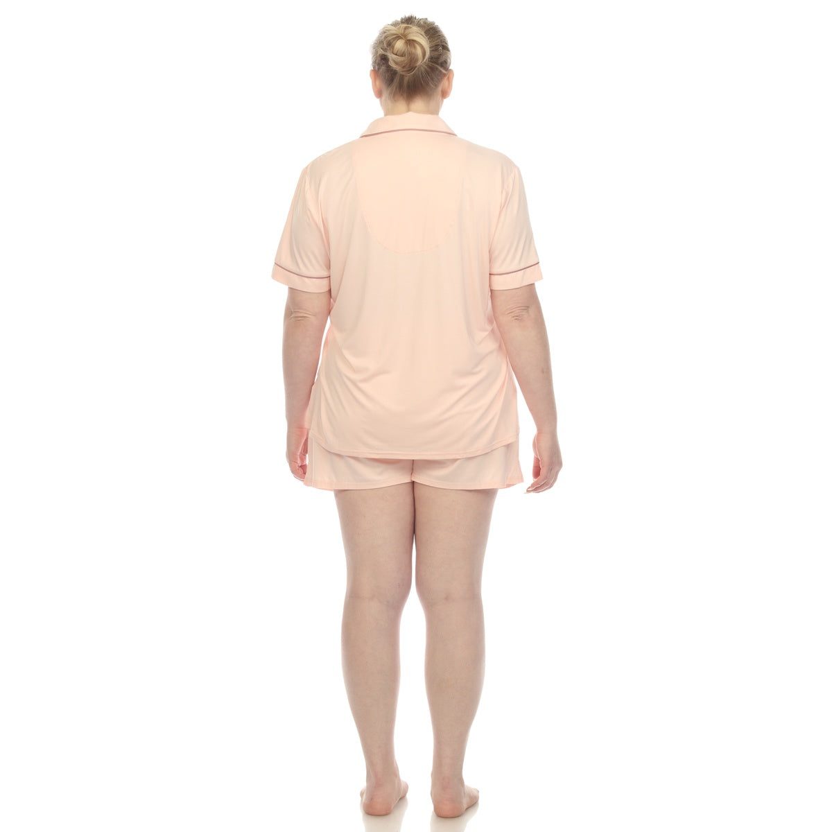  White Mark Plus Size Short Sleeve Bamboo Pajama Set - 1X - Bonton