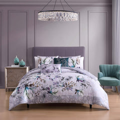 Jewel Toned Florals 5 Piece Reversible Comforter Set