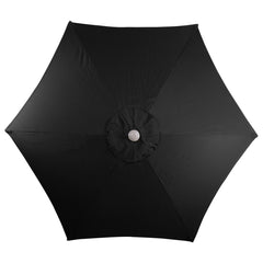 7.5ft Outdoor Patio Market Umbrella With Hand Crank  Black