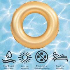 35" Inflatable Golden Pool Ring Float