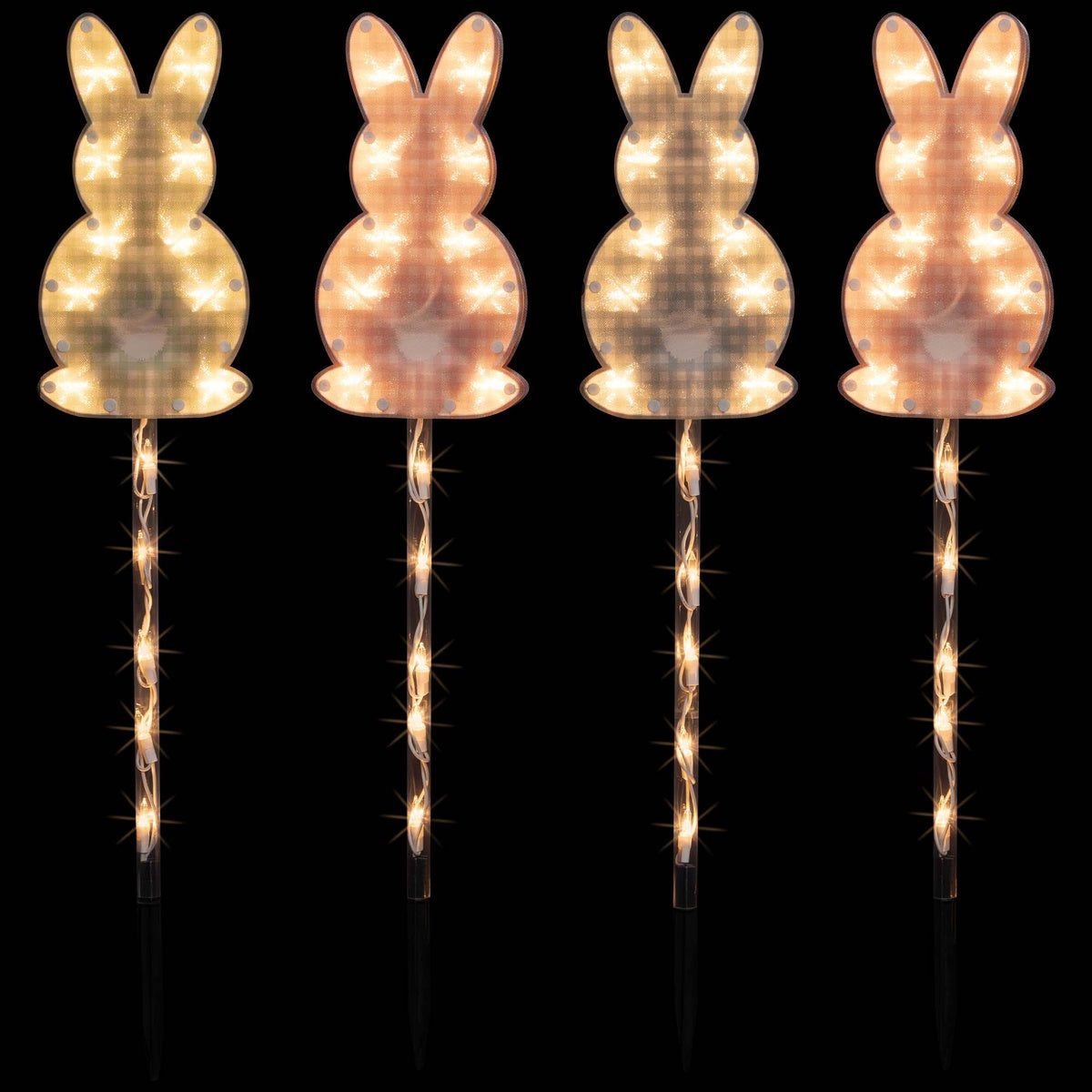  Northlight Plaid Easter Bunny Pathway Marker Lawn Stakes - 28.5