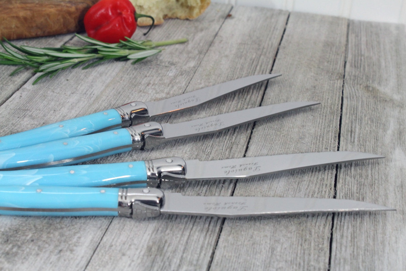  French Home Set of 4 Laguiole Faux Turquoise Steak Knives - Default Title - Bonton