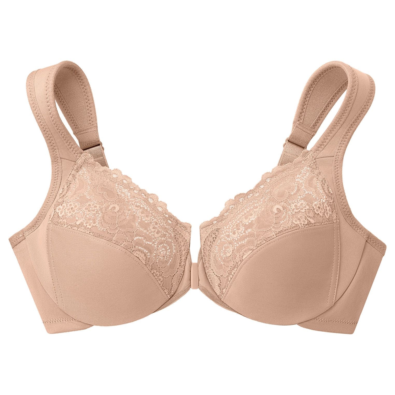  Glamorise WonderWire Front-Closure Bra - Cappuccino - Bonton