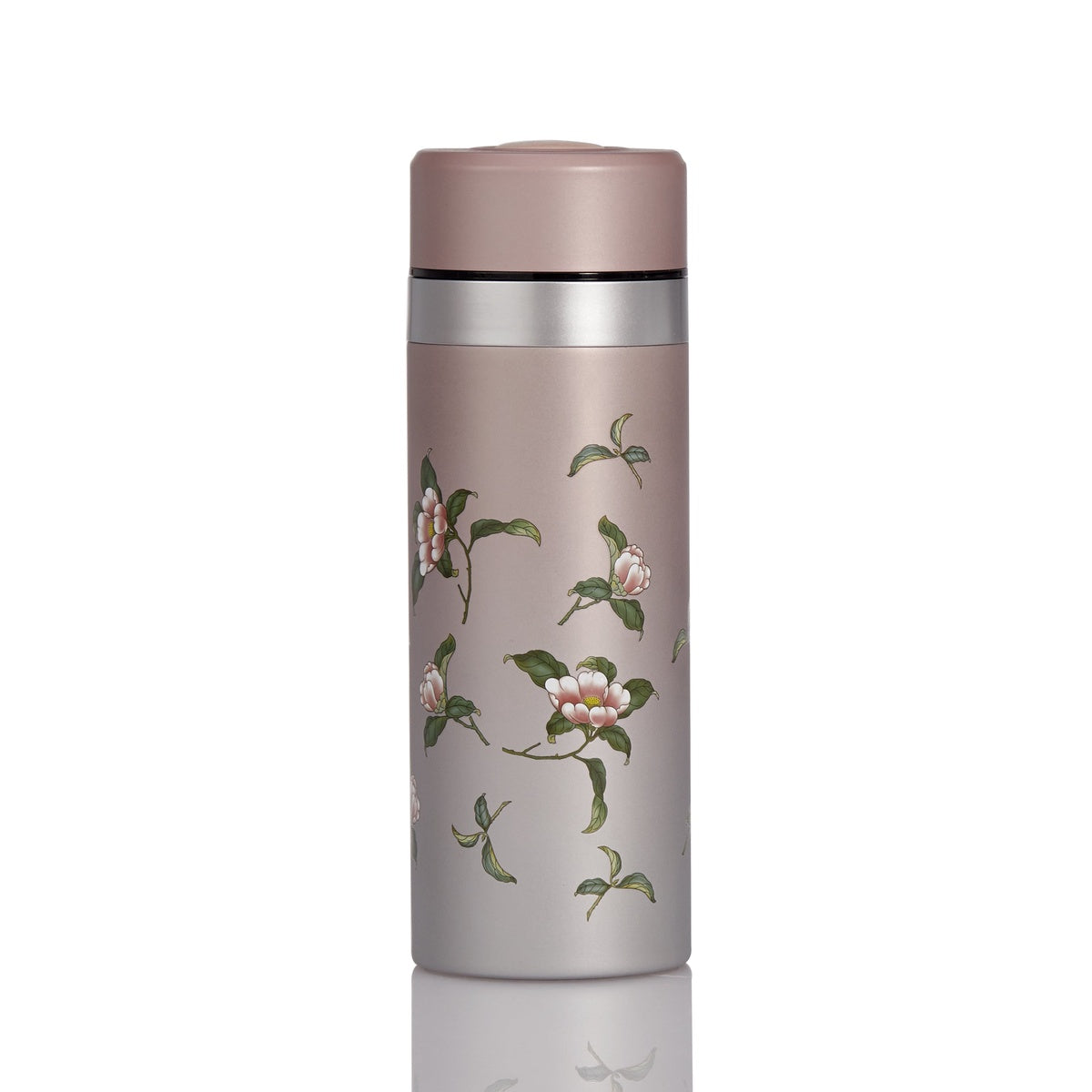  Acera The Flower Fairy Stainless Steel Travel Mug With Ceramic Core - White with Floral Decals - Bonton