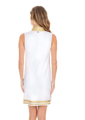 White/Gold Sleeveless Terry Tunic