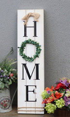 Handcrafted Wreath and Bow Home Farmhouse Sign