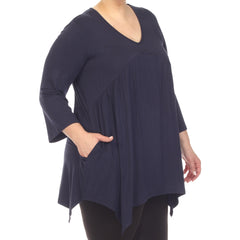 Plus Size Empire Waist V-Neck Tunic Top