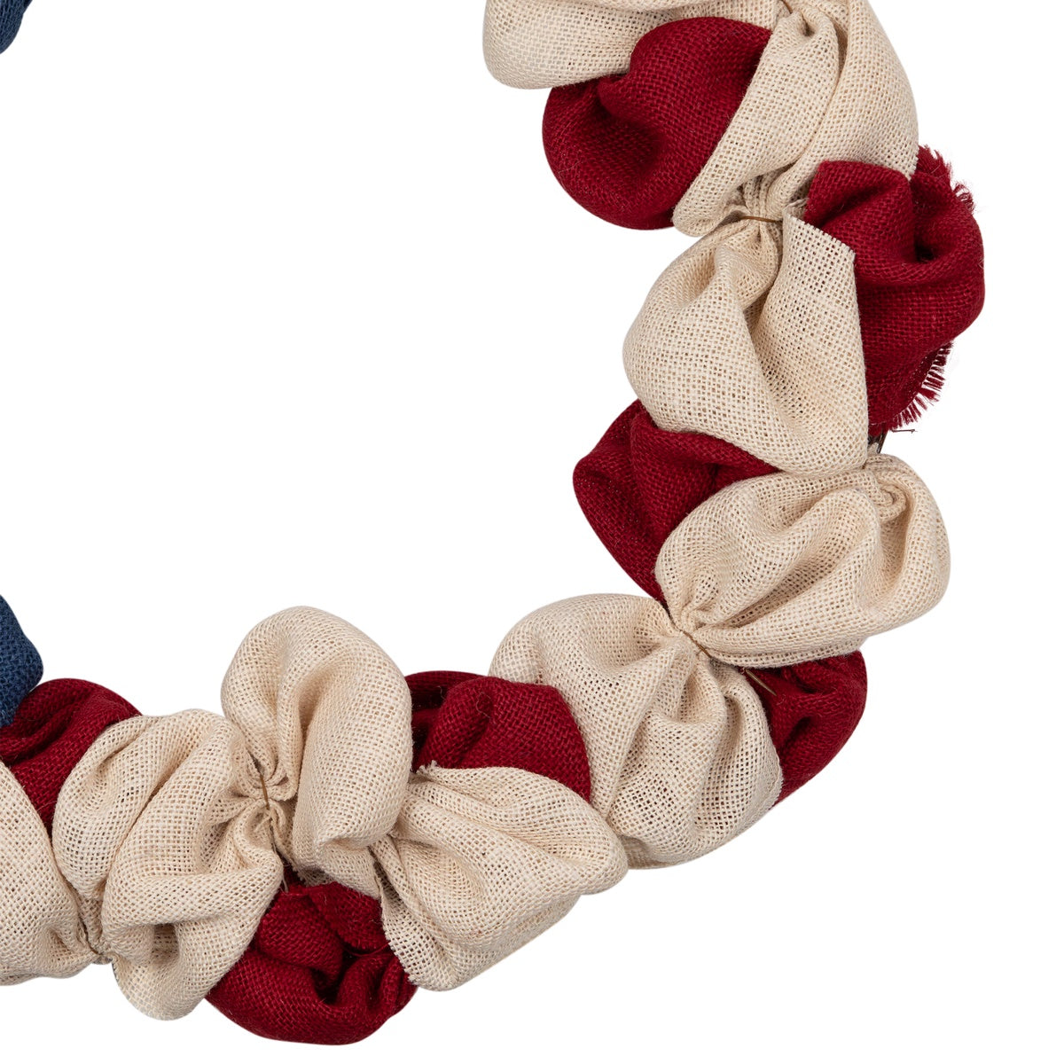  Northlight Americana Stars and Stripes Burlap Patriotic Wreath - 20