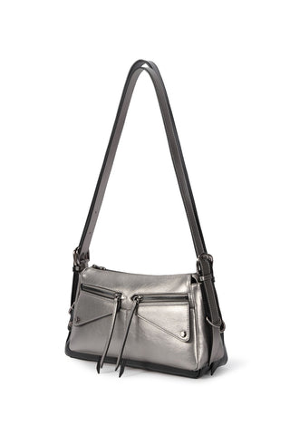 Oryany - Moto Shoulder Medium Should Bag Handbags - Pewter / One Size