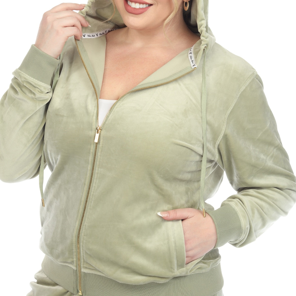  White Mark Plus Size 2 Piece Velour Tracksuit Set - 1X - Bonton