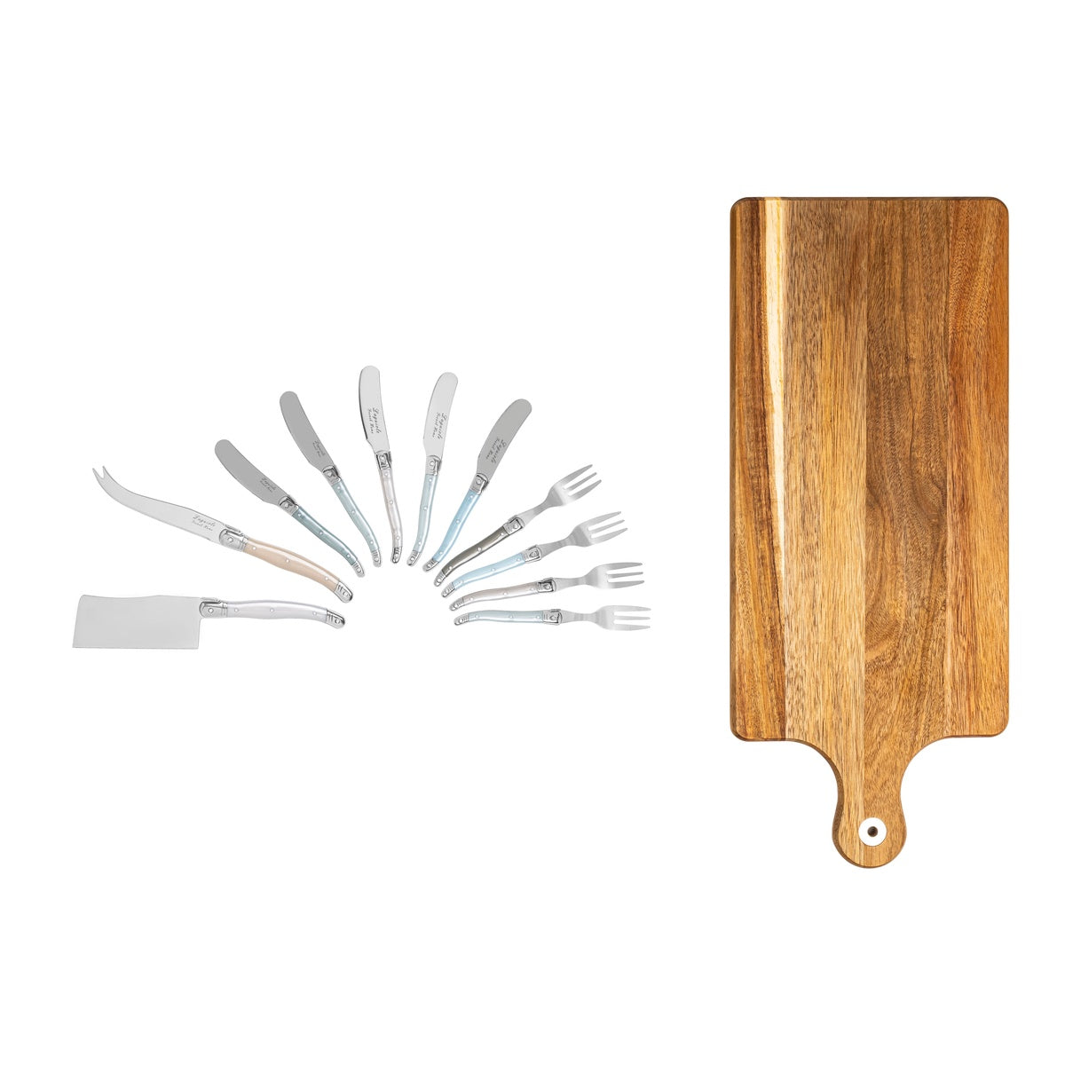  French Home Laguiole Charcuterie Set in Mother of Pearl Colors With Wood Serving Board - Default Title - Bonton