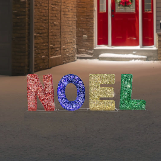 LED Lighted "Noel" Outdoor Christmas Decoration - 46" - Multicolor