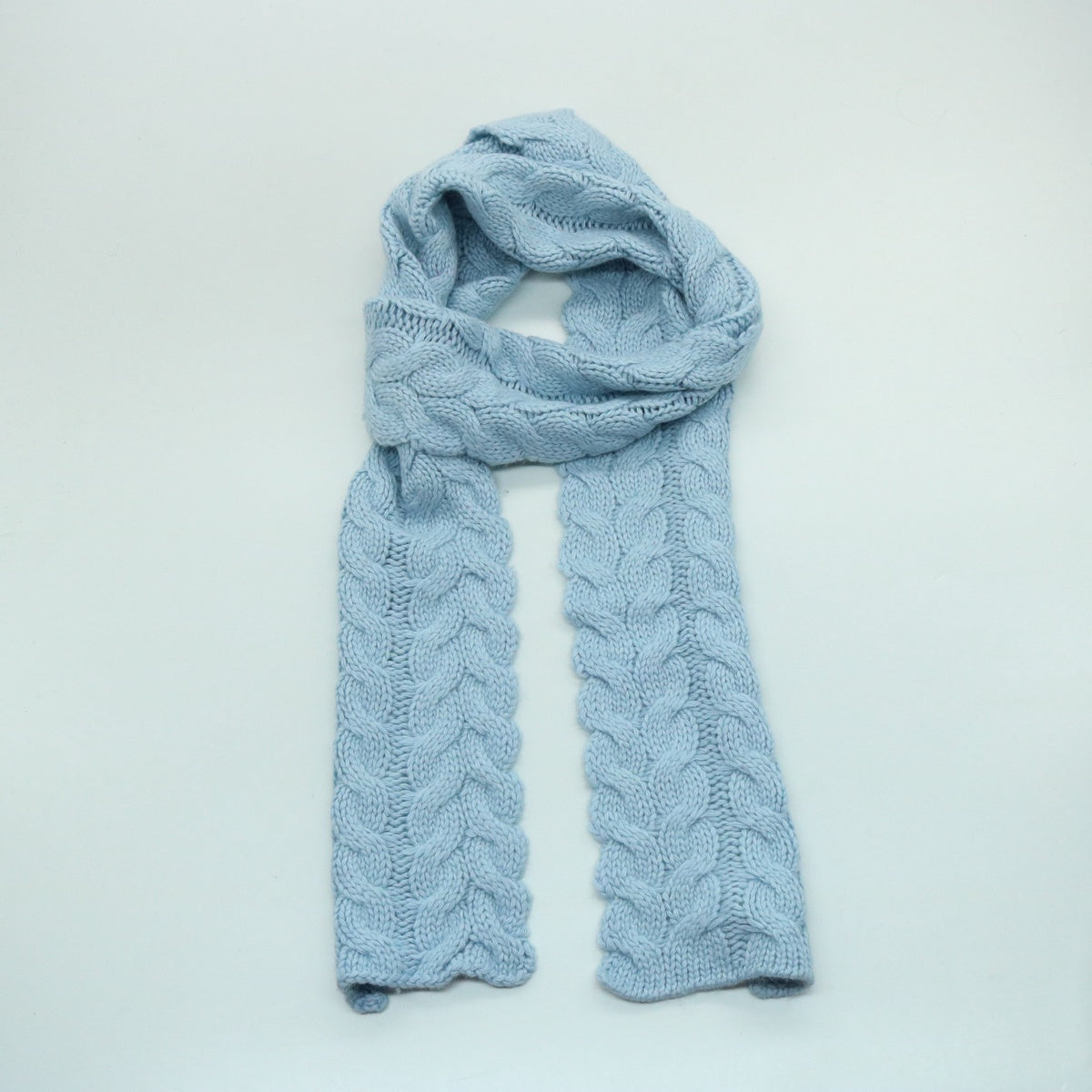  Portolano SCARF in CABLES DESIGN - BABY BLUE - Bonton