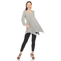 Women's Empire Waist V-Neck Tunic Top