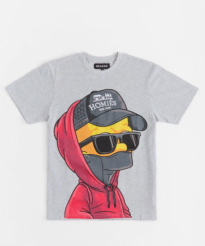 Bart Homies Embroidered Short Sleeve Tee - Grey