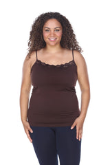 Plus Size Lace Trim Tank Top