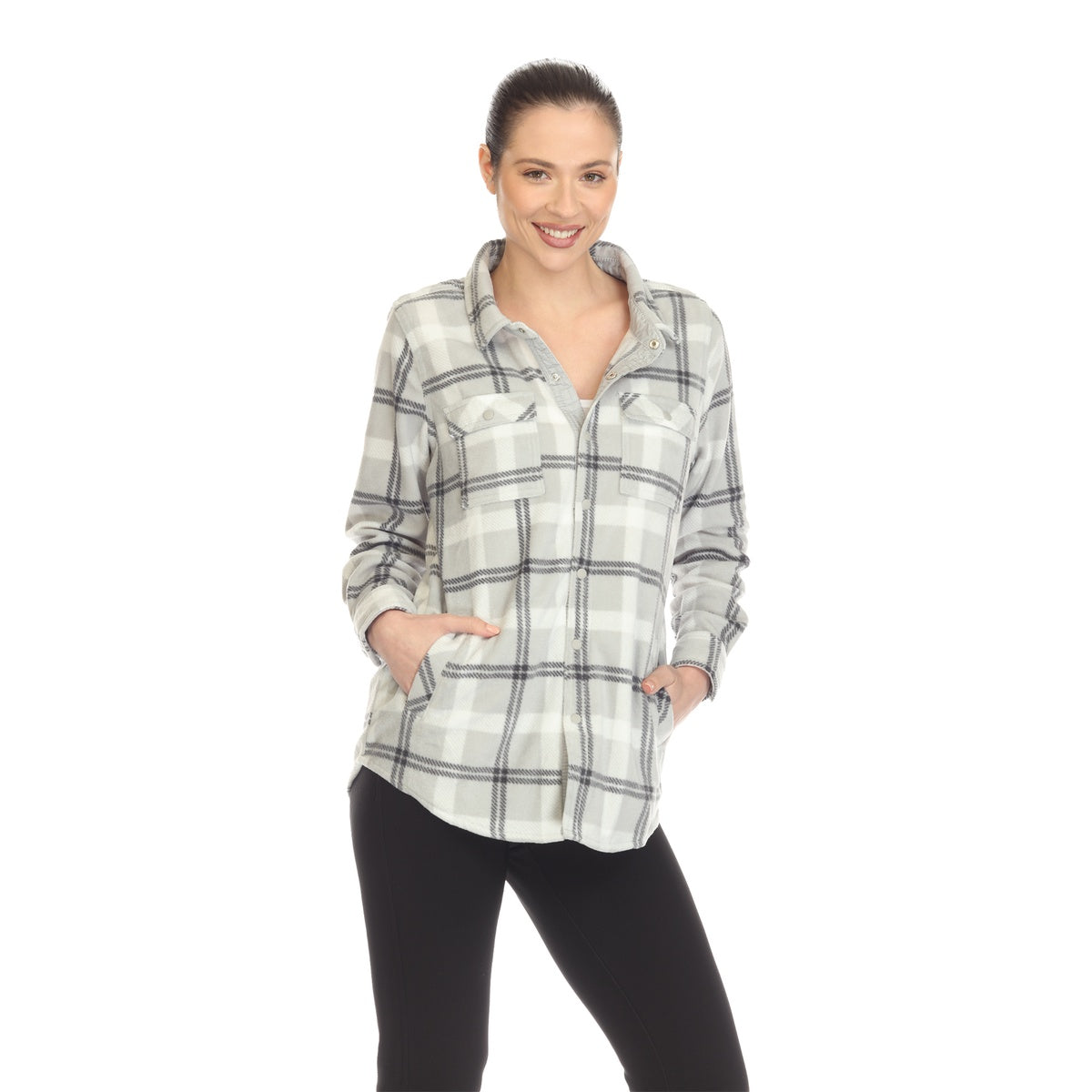  White Mark Women's Flannel Plaid Shirts - S - Bonton