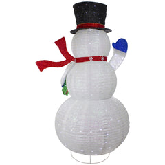 LED Lighted Iridescent Twinkling Snowman Outdoor Christmas Decoration - 71"