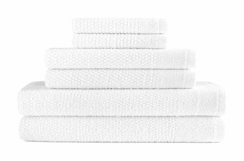 Dan River 6 Piece Popcorn Cotton Bath Towel Set.