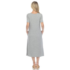 Women's Short Sleeve Midi Dress