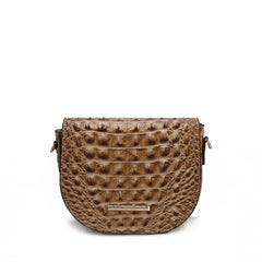 Amalia Solid Croc Crossbody Bag