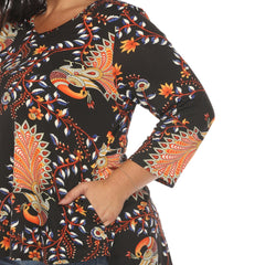 Plus Size Vibrant Boho Swing Top