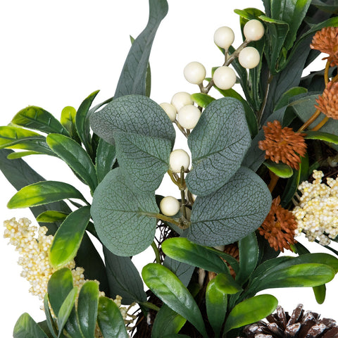 Gourds and Foliage Artificial Thanksgiving Wreath - 24-Inch  Unlit