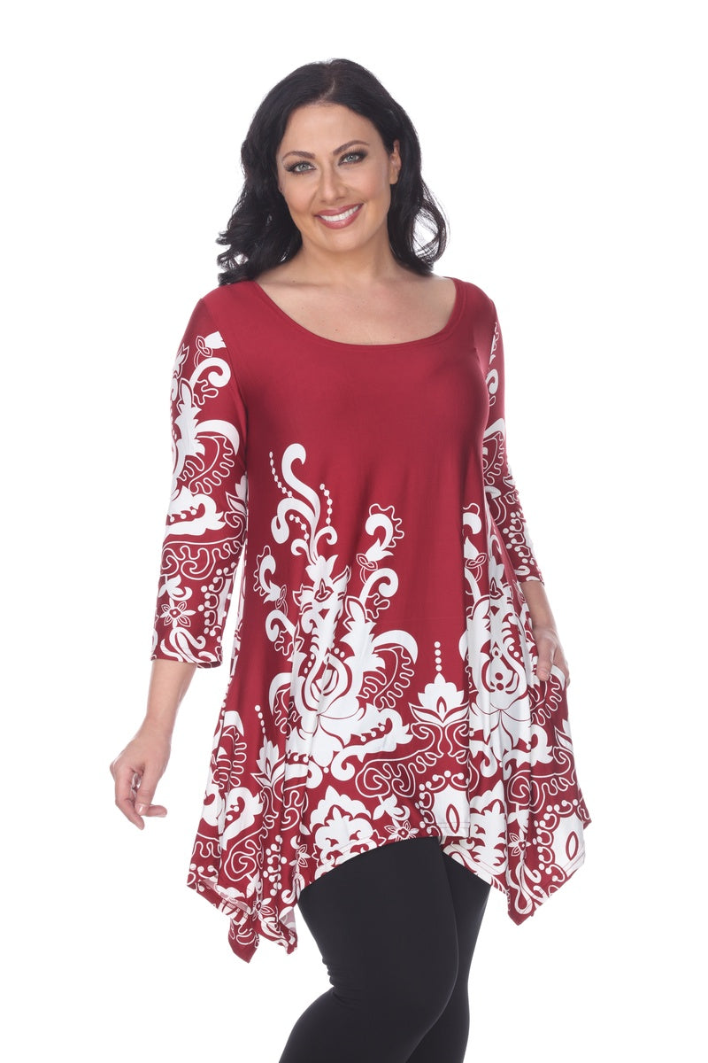  White Mark Plus Size Yanette Tunic Top - 1X - Bonton