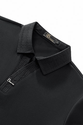 Stride Contrast Collar Polo BLACK