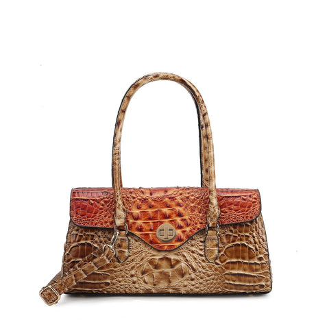 Liviana Croc-Embossed Shoulder Bag