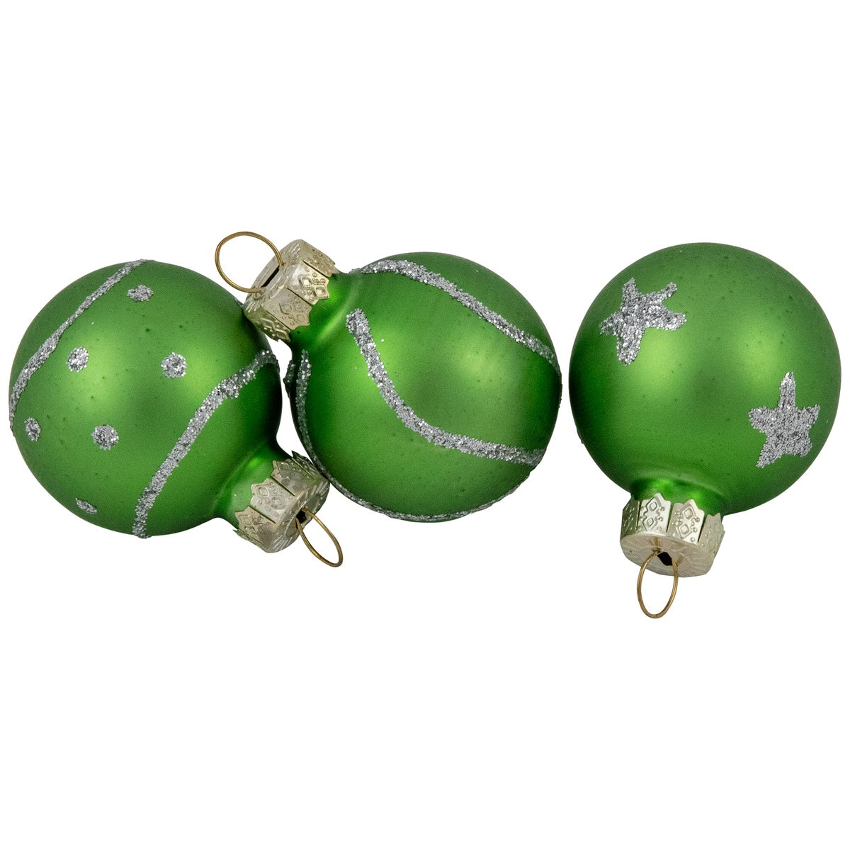  Northlight Set of 20 Glass Christmas Decorations and Tree Topper 1.25