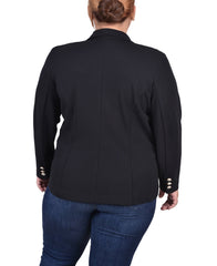 Plus Size Long Sleeve Scuba Crepe Jacket